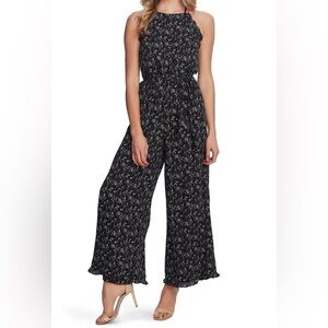 NWT Cece Floral Halter Neck Wide Leg Jumpsuit